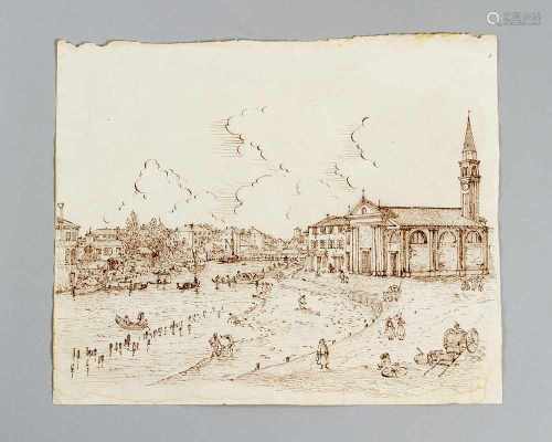 Venetian school,Canal, black ink on paper 18./19.century20x30cmThis is a timed auction on our German