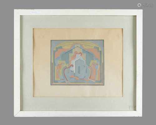 Albert Gleizes (1881-1953) composition, watercolour on paper, signed bottom right ,framed30x35cmThis