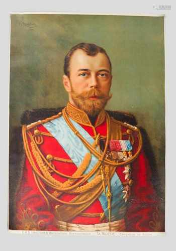 Czar Nikolaus II(1868-1918),graphic,80x60cmThis is a timed auction on our German portal lot-