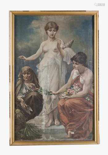 German school around 1900, Allegory, oil canvas100x50cmThis is a timed auction on our German