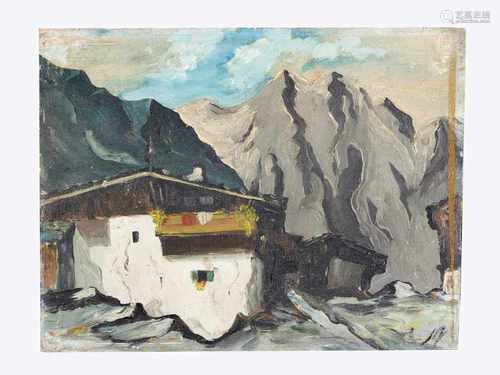 School of Tyrol,alpine landscape,oil on board,framed monogram20x15cmThis is a timed auction on our