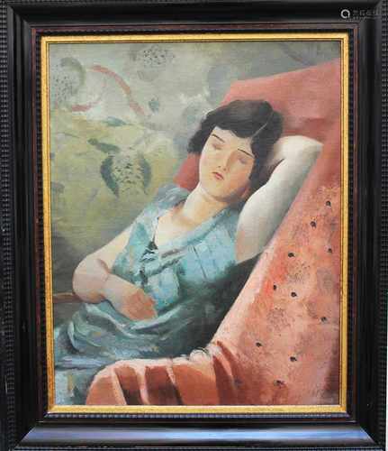 Unknown Artist around 1920, sleeping beauty, oil on canvas, framed70x50cmThis is a timed auction