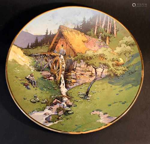 Villeroy und Boch ceramic dish painted, early 20.century35cmThis is a timed auction on our German