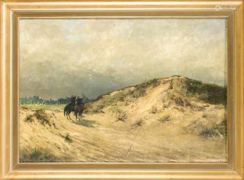 Victor Zippenfeld (1834-1871), zwei Späher der Preussischen Kavallerie vor einer Anhöhe,Öl auf