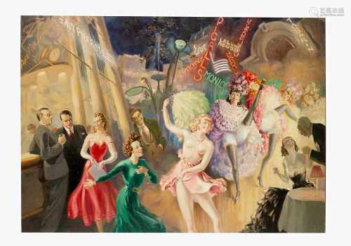 Francois Batet (1921-2015), Paris Nightlife,Oil Canvas,160x113cmThis is a timed auction on our