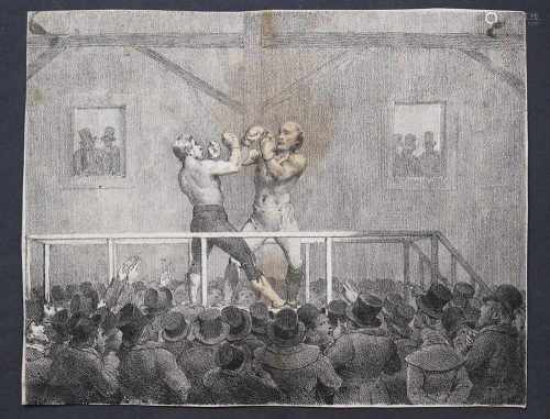 Artist mid 19.century,boxing ring,etching on paper,15x10cmThis is a timed auction on our German
