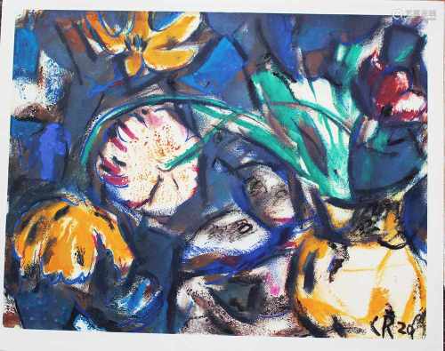 Christian Rohlfs(1849-1938)-graphic,flowers,on paper signed in the stone50x35cmThis is a timed