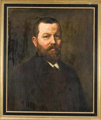 Bildnismaler des 19. Jh., Portrait eines Mannes mit Vollbart, Öl auf Lwd., auf Holzkaschiert,