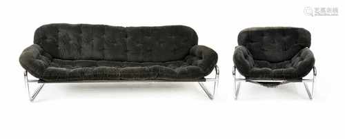 3-Sitzer Sofa und Sessel, Schweden, 70/80er Jahre. Entwurf von John Bertil Häggström fürSwed-Form/