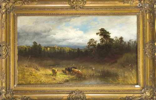 Franz Leinecker (1825-1917), Münchener Landschafts- u. Genremaler, Schüler der MünchnerAkadademie