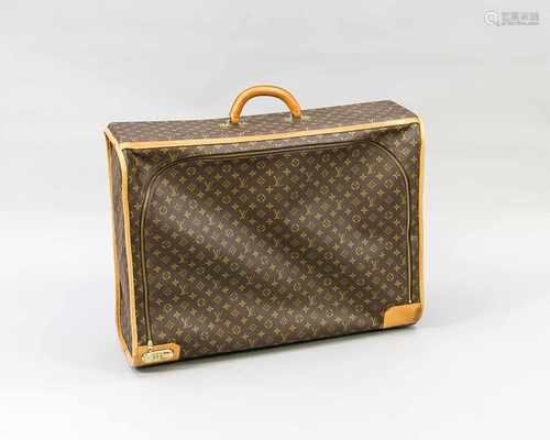 Louis Vuitton Damenkoffer Canvas-Monogramm, Leder-Tragegriff, die Ränder mit hellem