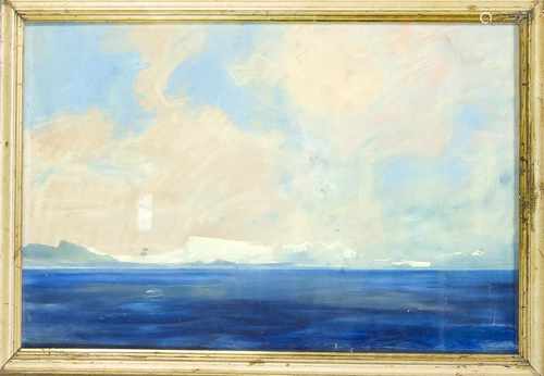 Anton Müller-Wischin (1865-1949), dt. Maler aus Weißenhorn, Blick über einen See aufverschneite