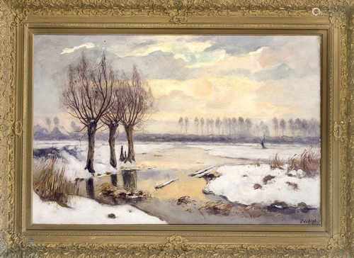 Pieter de Regt (1877-1960), Winterlandschaft, Öl auf Lwd., u. re. sign., 60 x 90 cm, ger.83 x 113