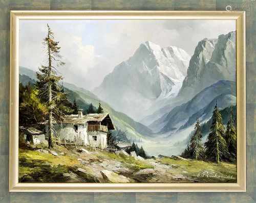 Hans Plücken, 20. Jh., Alpenlandschaft, Öl/Lwd., u. re. sign. u. dat. 1962, 60 x 80 cm,ger. 74 x