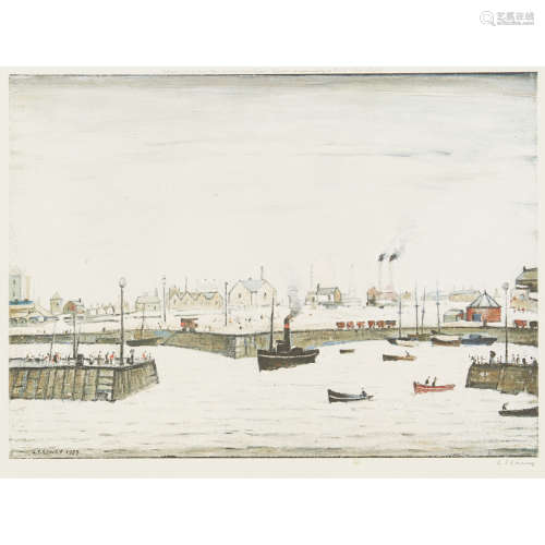 LAURENCE STEPHEN LOWRY R.A. (BRITISH 1887-1976) THE HARBOUR Offset lithograph, from an edition