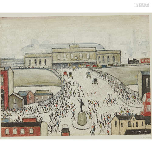 LAURENCE STEPHEN LOWRY R.A. (BRITISH 1887-1976) STATION APPROACH Offset lithograph, from an