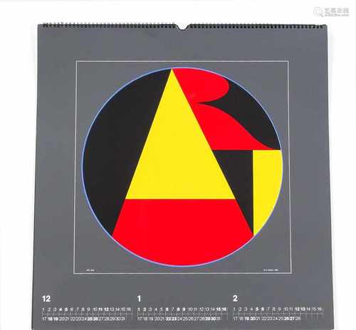 Robert Indiana (1928-2018), Graphikkalender mit 12 originalen Farbserigraphien (plusTitel),