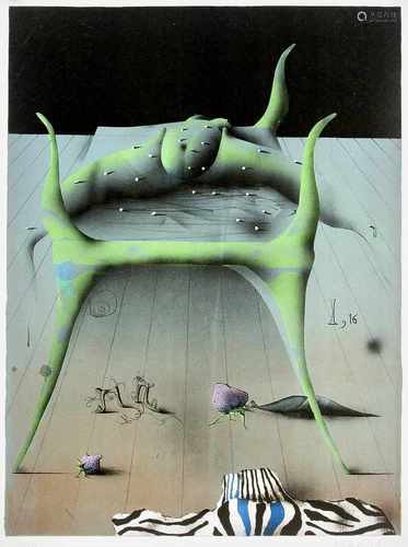 Paul Wunderlich (1927-2010), Komposition mit vegetabilen Formen, Farblithographie, u. re.