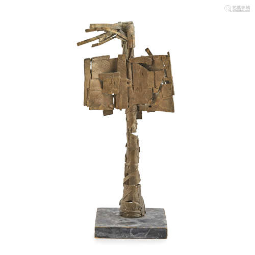 EVA RENÉE NELE (GERMAN B.1932) ENGEL, 1966 Bronze on a wooden base 42cm x 23cm (16.5in x 9in)