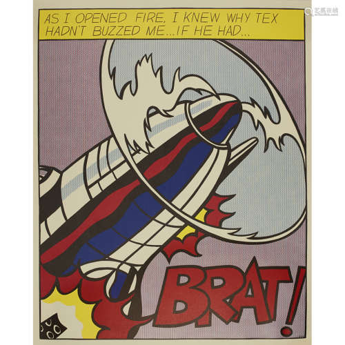 ROY LICHTENSTEIN (AMERICAN 1923-1997) AS I OPENED FIRE - TRIPTYCH Complete triptych of off-set