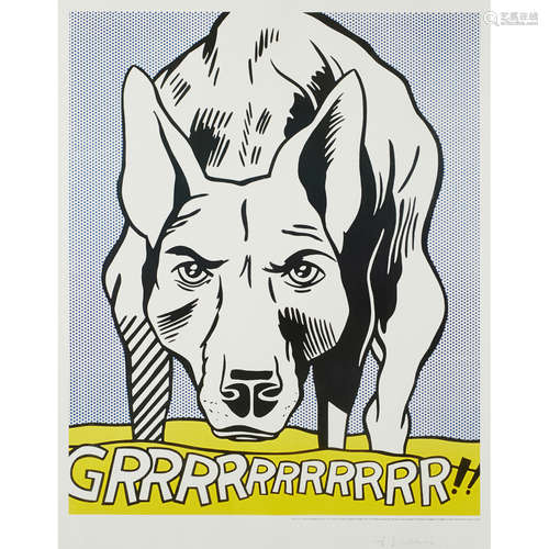 ROY LICHTENSTEIN (AMERICAN 1923-1997) GRRRRRR!! - 1965 Signed in pen to margin, offset lithograph