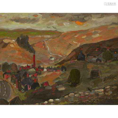 ALASTAIR FLATTELY (SCOTTISH 1922-2009) GLOUCESTERSHIRE Oil on canvas, with painting of