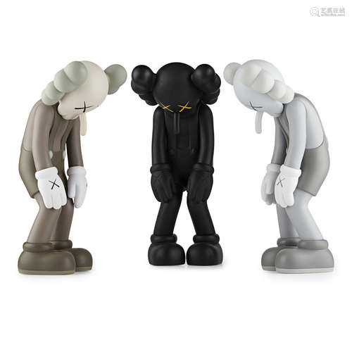 KAWS (AMERICAN B.1974) SMALL LIE (BROWN); SMALL LIE (BLACK); SMALL LIE (GREY) Printed with the