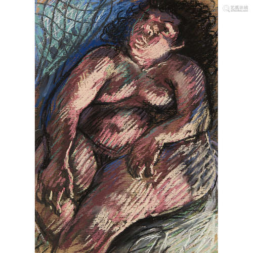 PETER HOWSON (SCOTTISH B.1958) BIG GIRL Pastel and charcoal 20cm x 28cm (4in x 8in) Exhibited: