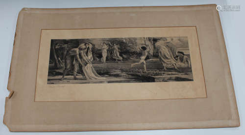 Charles Oliver Murray, after Edward Poynter - Nausicaa and her Maids Playing at Ball, engraving,