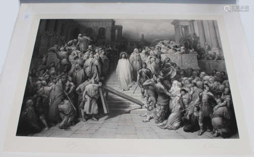 Herbert Bourne, after Gustave Doré - Christ leaving the Praetorium, etching with engraving on