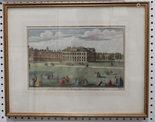 Benjamin Cole - 'A Front View of the Royal Palace of Kensington', 18th century engraving with