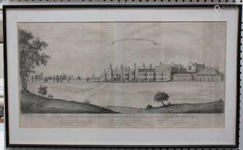 James Pye, after Wenceslaus Hollar - 'Hampton Court Royal Palace built by Cardinal Thomas Wolsey,