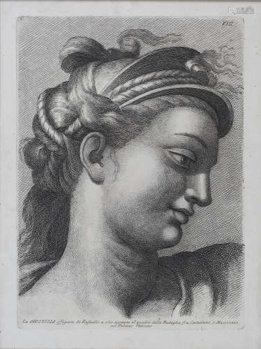 Paolo Fidanza, after Raphael - Half Length Portraits, thirty-one etchings from 'Teste Scelte di