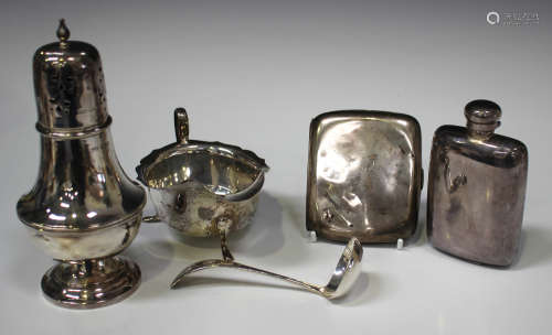An Edwardian silver sugar caster of baluster form with domed pierced cover, Sheffield 1909 by