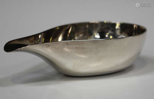 A George II silver pap boat, London 1755, maker's mark rubbed, length 11cm.Buyer’s Premium 29.4% (
