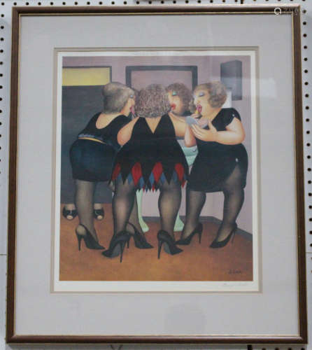 Beryl Cook - Getting Ready, 20th century colour print, published by Alexander Gallery Publications