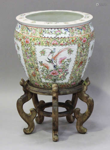 A Chinese famille rose porcelain jardinière, 20th century, the exterior typically decorated with