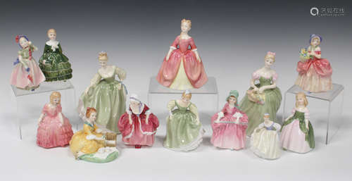 Thirteen Royal Doulton figures, comprising 'Fair Lady', HN2193, 'Clarissa', HN2345, 'Fair Maiden',