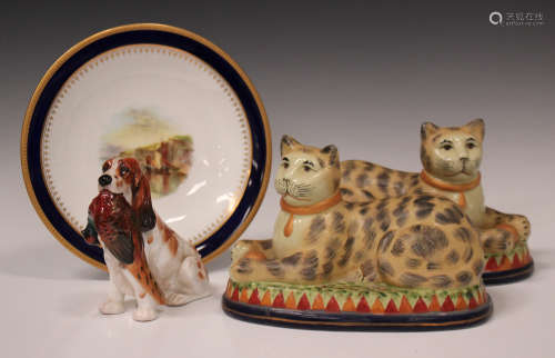 A small group of decorative ceramics, 20th century, including a Royal Doulton Cocker Spaniel with