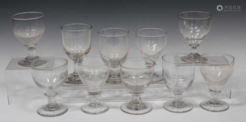 Ten assorted glass rummers, 19th century, height of tallest 15cm.Buyer’s Premium 29.4% (including
