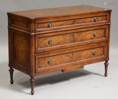 A modern Louis XVI style simulated mahogany 'Versailles' chest by Julian Chichester, fitted with