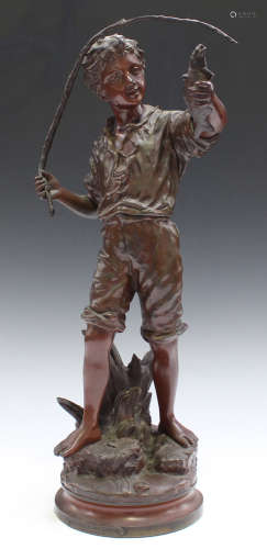 Charles Anfrie - a late 19th century French brown patinated cast bronze patinated cast bronze figure