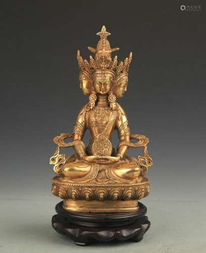 TIBETAN BUDDHISM BRONZE VAIROCANA BUDDHA