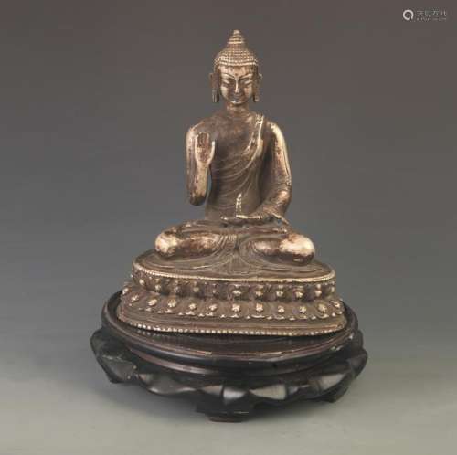 RARE SILVER PLATED AMITABHA STATUE