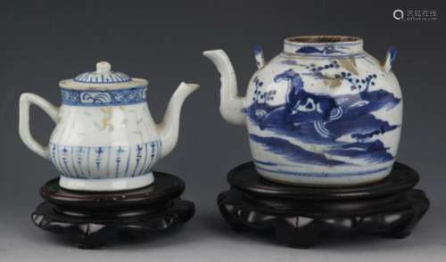 GROUP OF TWO PORCELAIN TEA POT