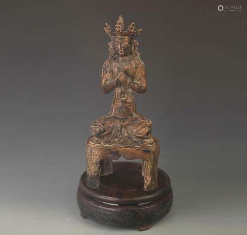 RARE FINE BRONZE STATED DAINICHI STATUE