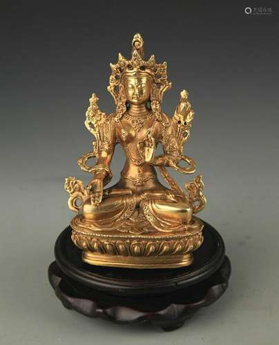 TIBETAN BUDDHISM BRONZE WHITE BODHISATTVA TARA