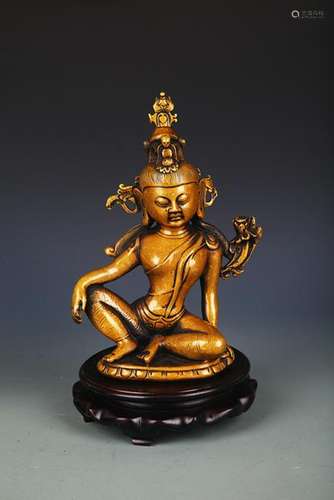 A FINE BRONZE TIBETAN TARA STATUE