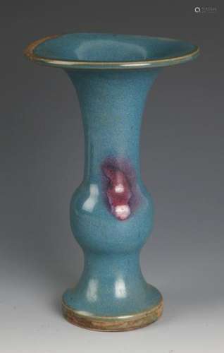 A JUN YAO BLUE COLOR GROUND PORCELAIN FLOWER JAR
