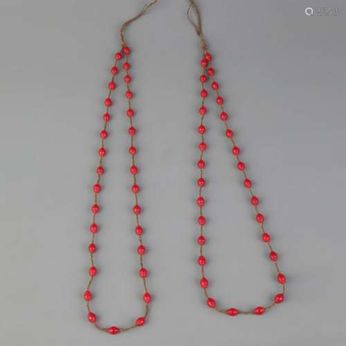 GROUP OF TWO CORAL NECKLACE